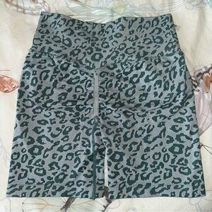 Green Chetah Print Women's Gym Shorts